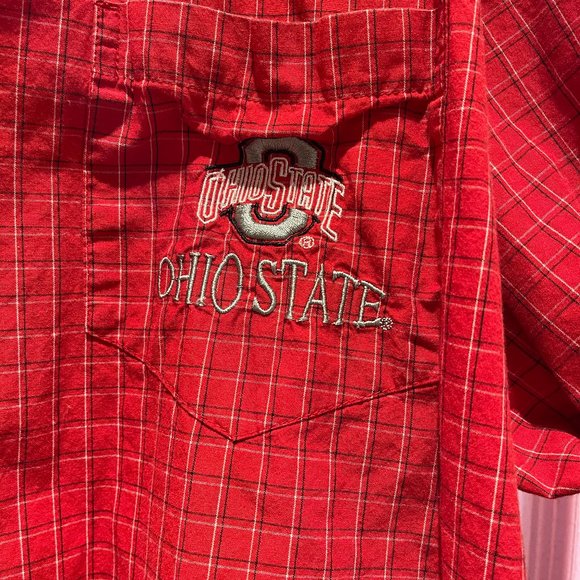 SALE!!!VINTAGE GINHAM OHIO STATE LONG SLEEVE SHIRT - Picture 2 of 2